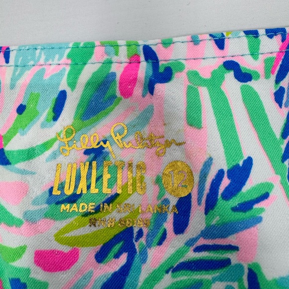 Lilly Pulitzer Reid Short UPF 50+ Blue Ibiza Cabana Cocktail Golf NWT 12 - Picture 4 of 6